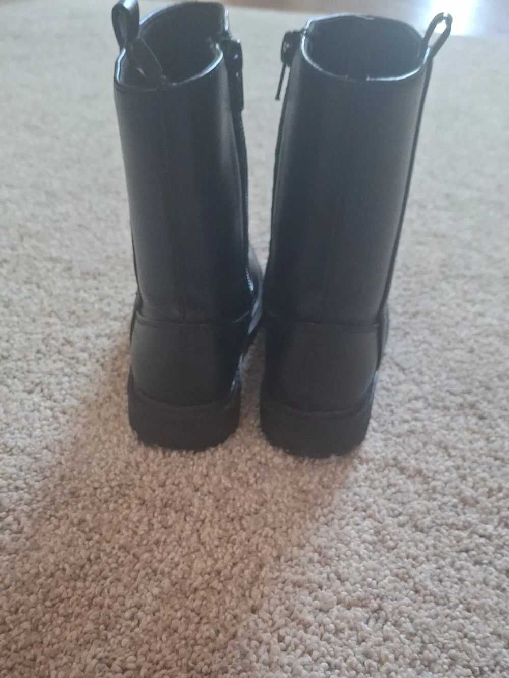 Toddler Girls Classic Black Mid-Calf Leather Boots